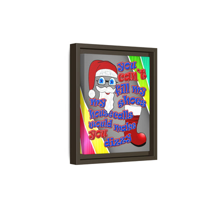 santa's shoes - framed canvas art (rainbow split)