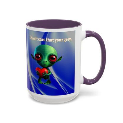 I don't care that your grey - Accent Mug (blue-white wave)