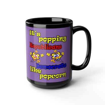 popping like popcorn - Black Mug (light purple)
