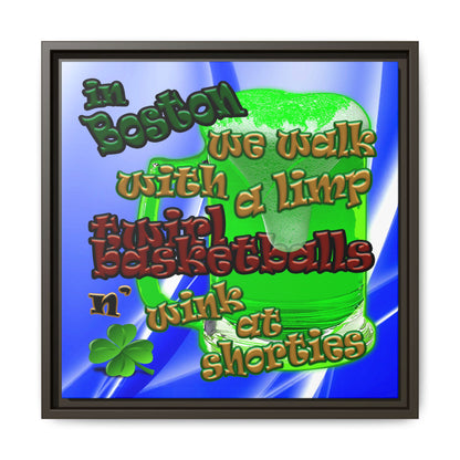 celtics logo - framed canvas art (blue-white wave)