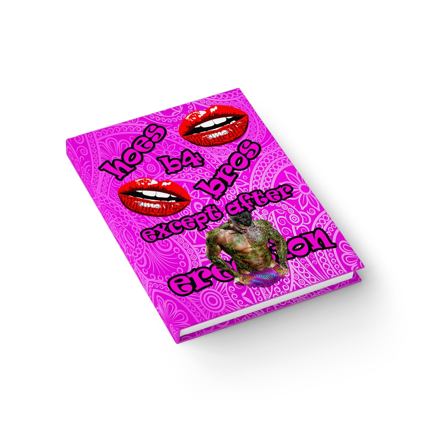 hoes b4 bros - journal-blank (pink swirl)