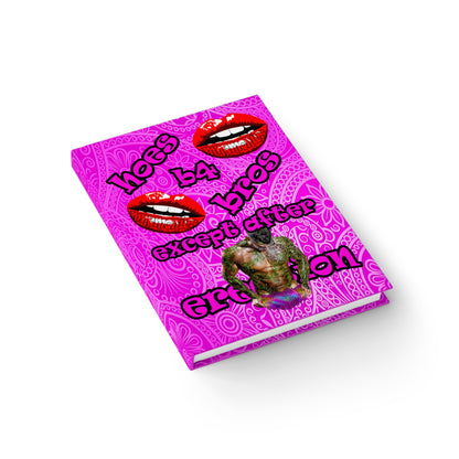 hoes b4 bros - journal-blank (pink swirl)