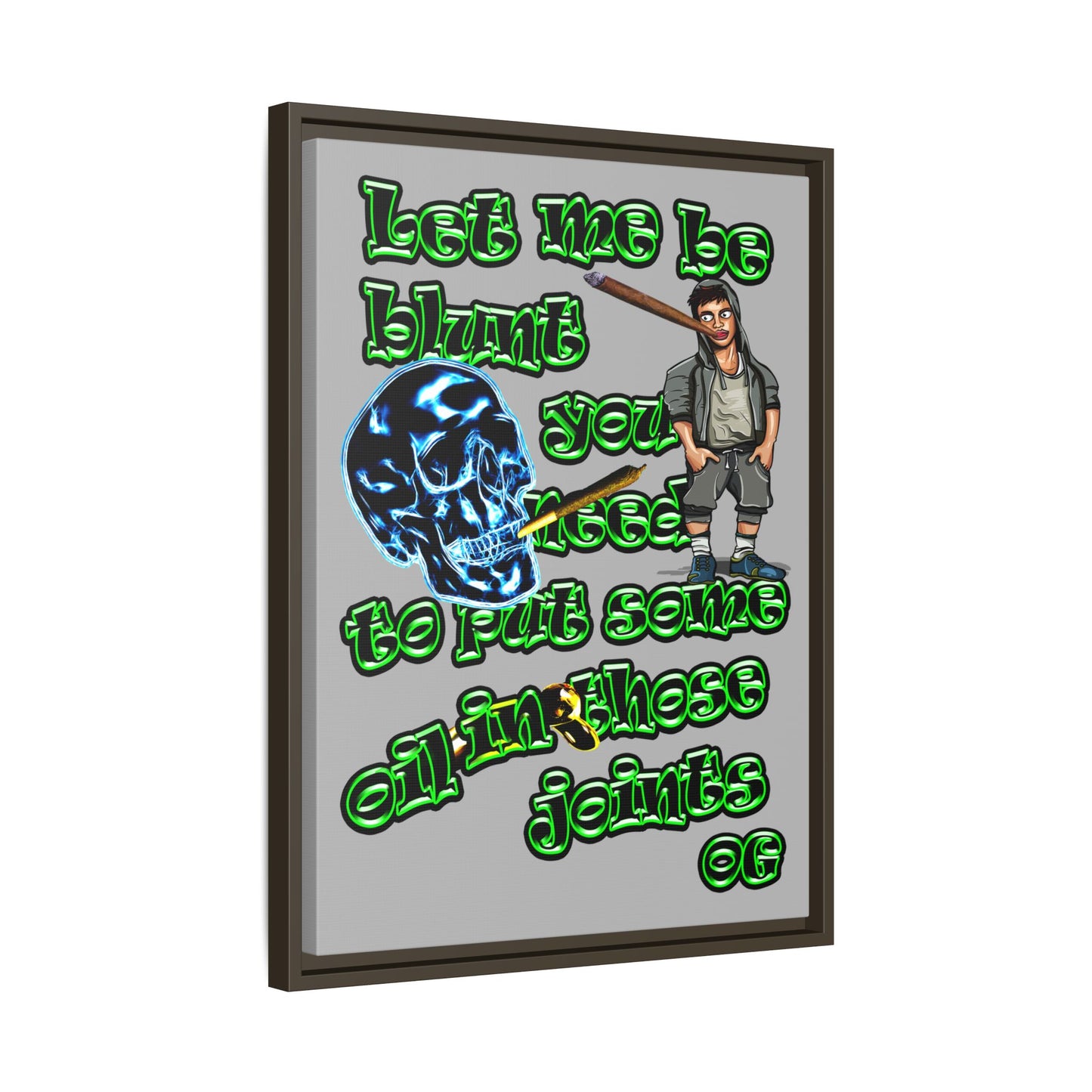 og - framed canvas art (light grey)