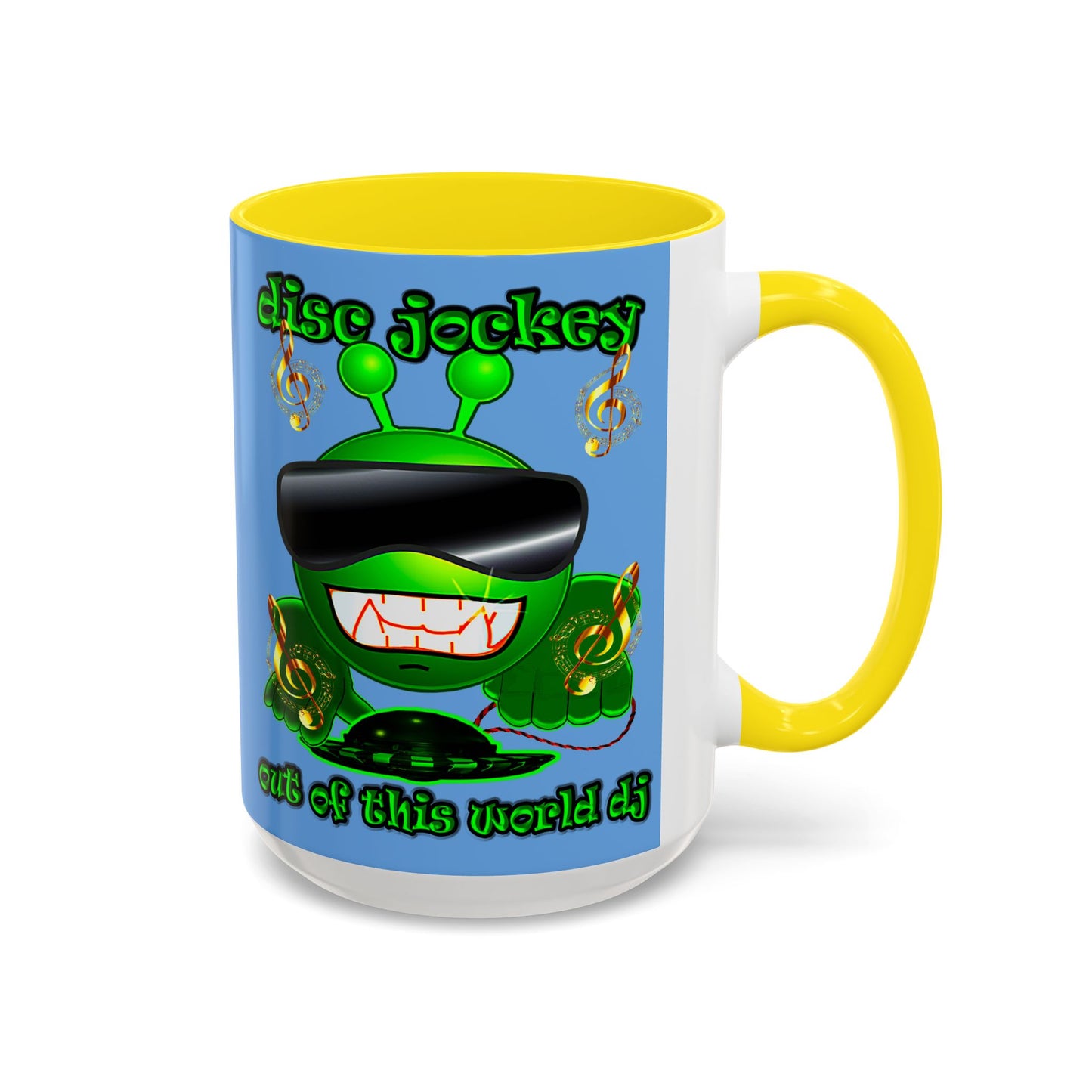 disc jockey - Accent Mug (light blue)