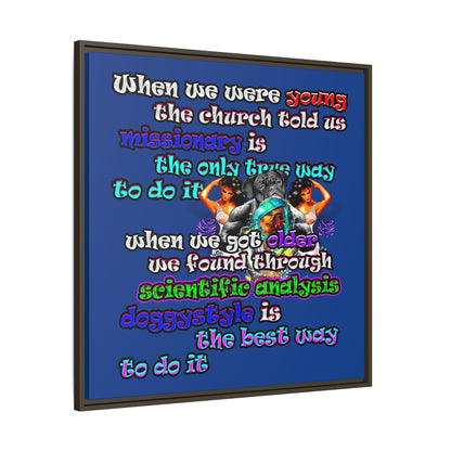doggystyle - framed canvas art (dark blue)