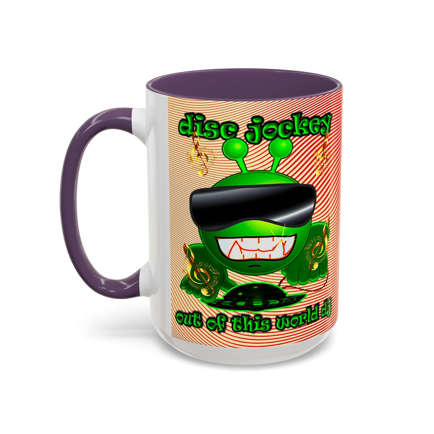 disc jockey - Accent Mug (yellow-orange wave)