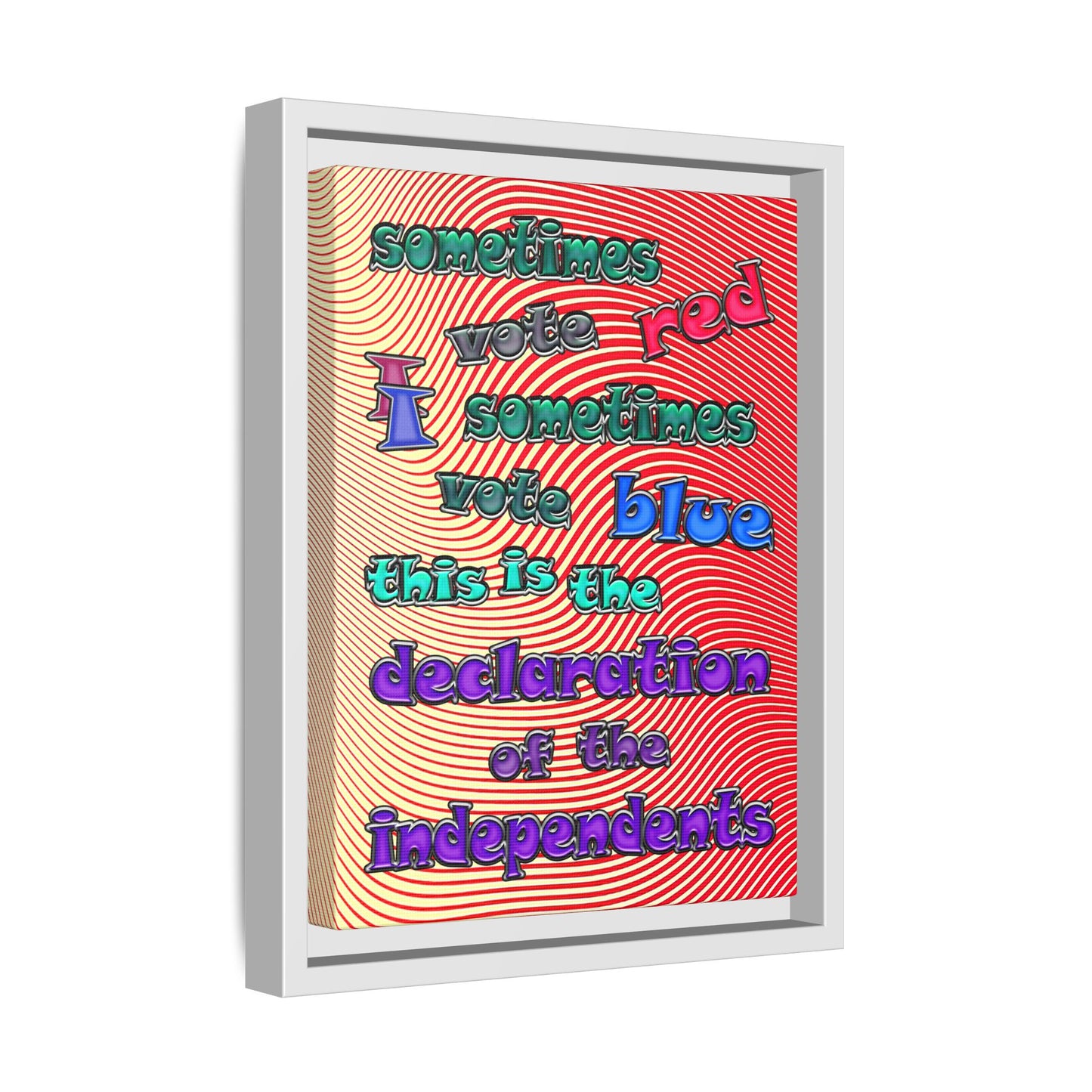 declaration of the independents - framed canvas art (yellow-orange wave)
