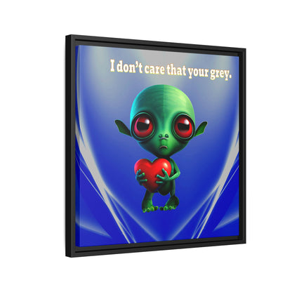 I don't care that your grey - framed canvas art (blue-white wave)
