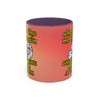 shoot the moon again - Accent Mug (yellow-orange wave)