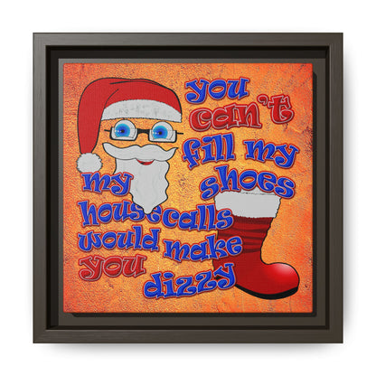 santa's shoes - framed canvas art (burnt orange)