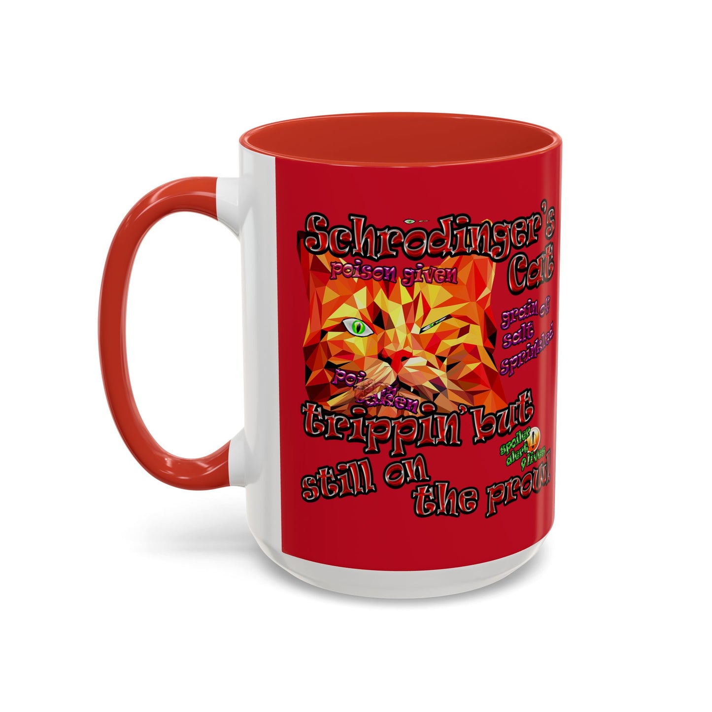 schrodinger's cat - Accent Mug (dark red)