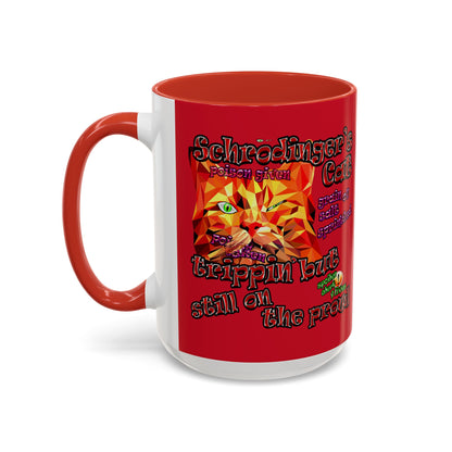 schrodinger's cat - Accent Mug (dark red)