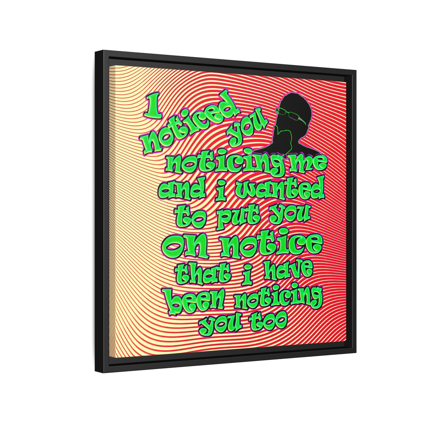 noticed you noticing - framed canvas art (yellow-orange wave)