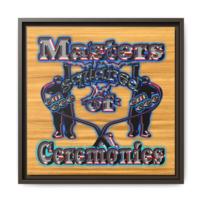 em cee squared - framed canvas art (butterscotch wood finish)