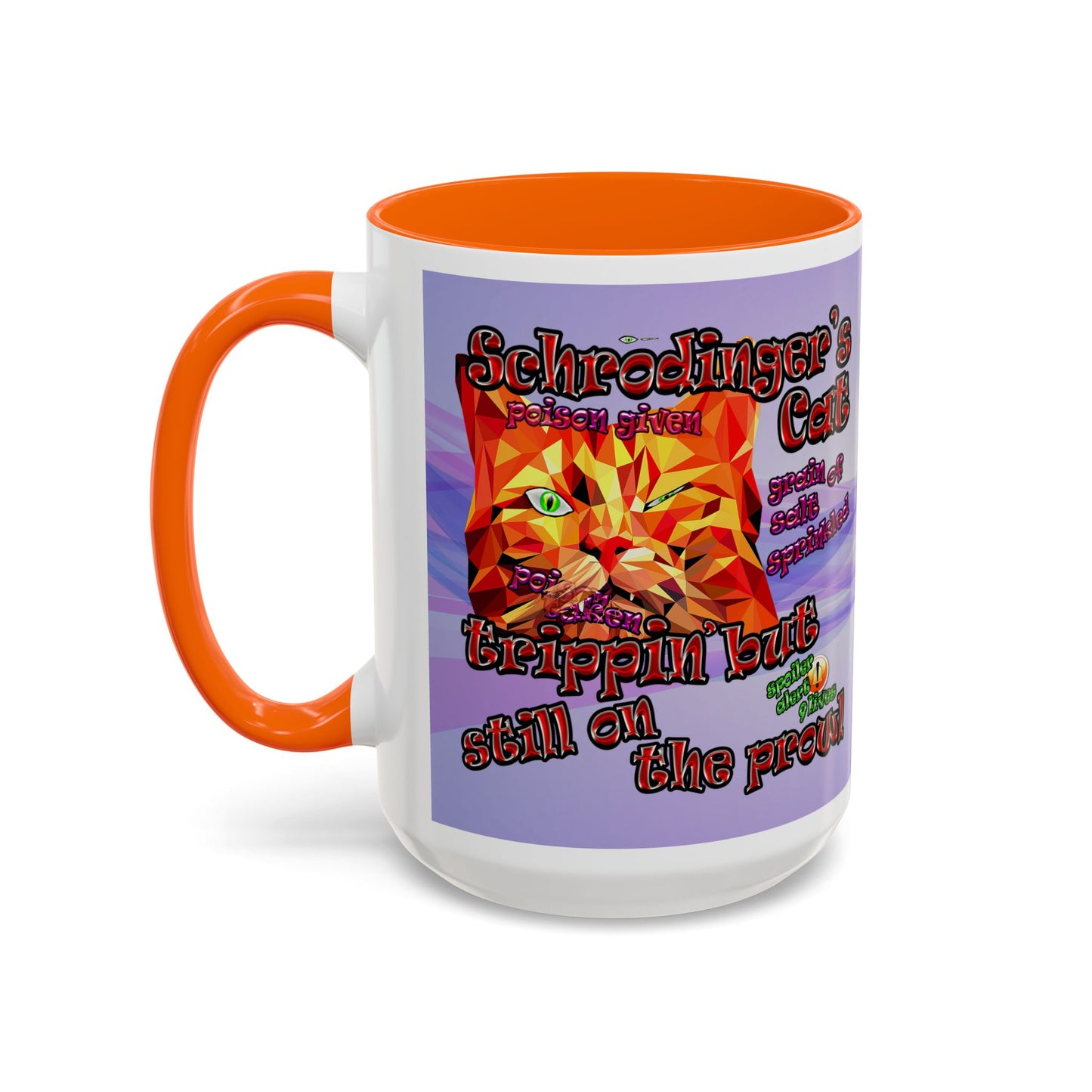 schrodinger's cat - Accent Mug (light blue-pink wave)