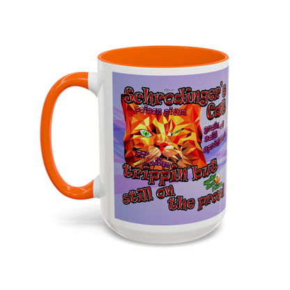 schrodinger's cat - Accent Mug (light blue-pink wave)