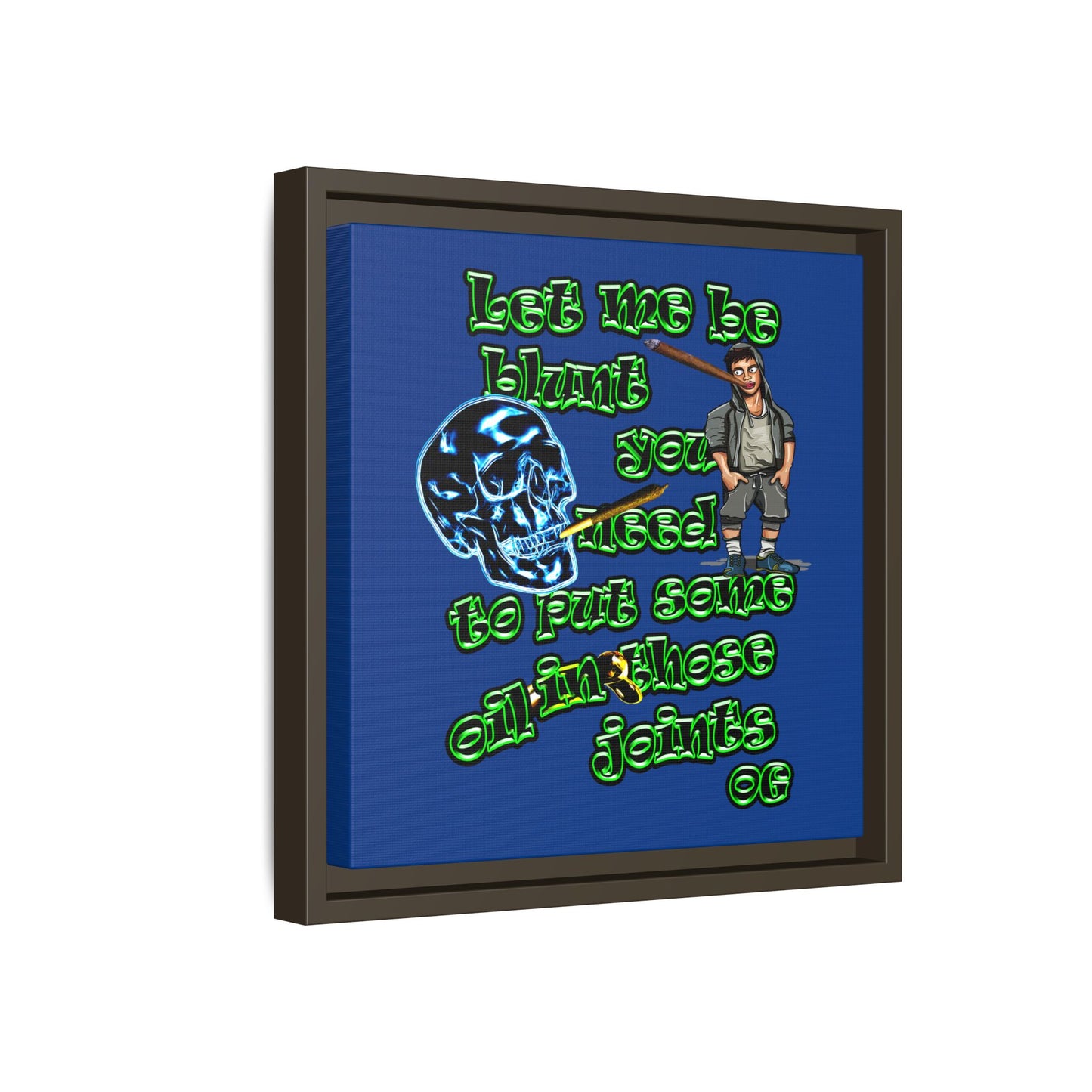 og - framed canvas art (dark blue)