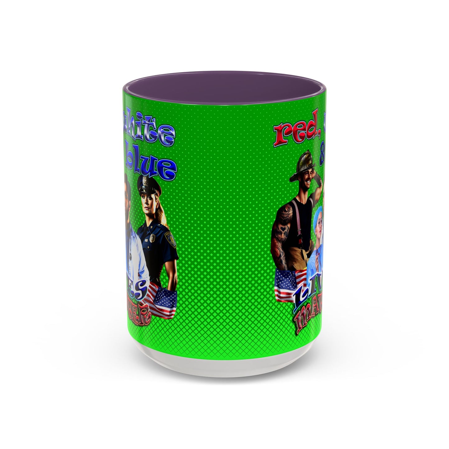 rw&b lives matter - Accent Mug (logo green)