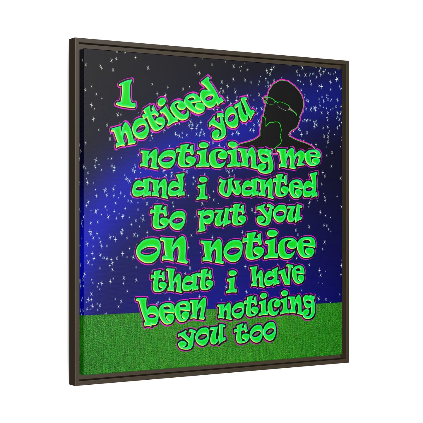 noticed you noticing - framed canvas art ('snoops' background)
