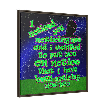 noticed you noticing - framed canvas art ('snoops' background)