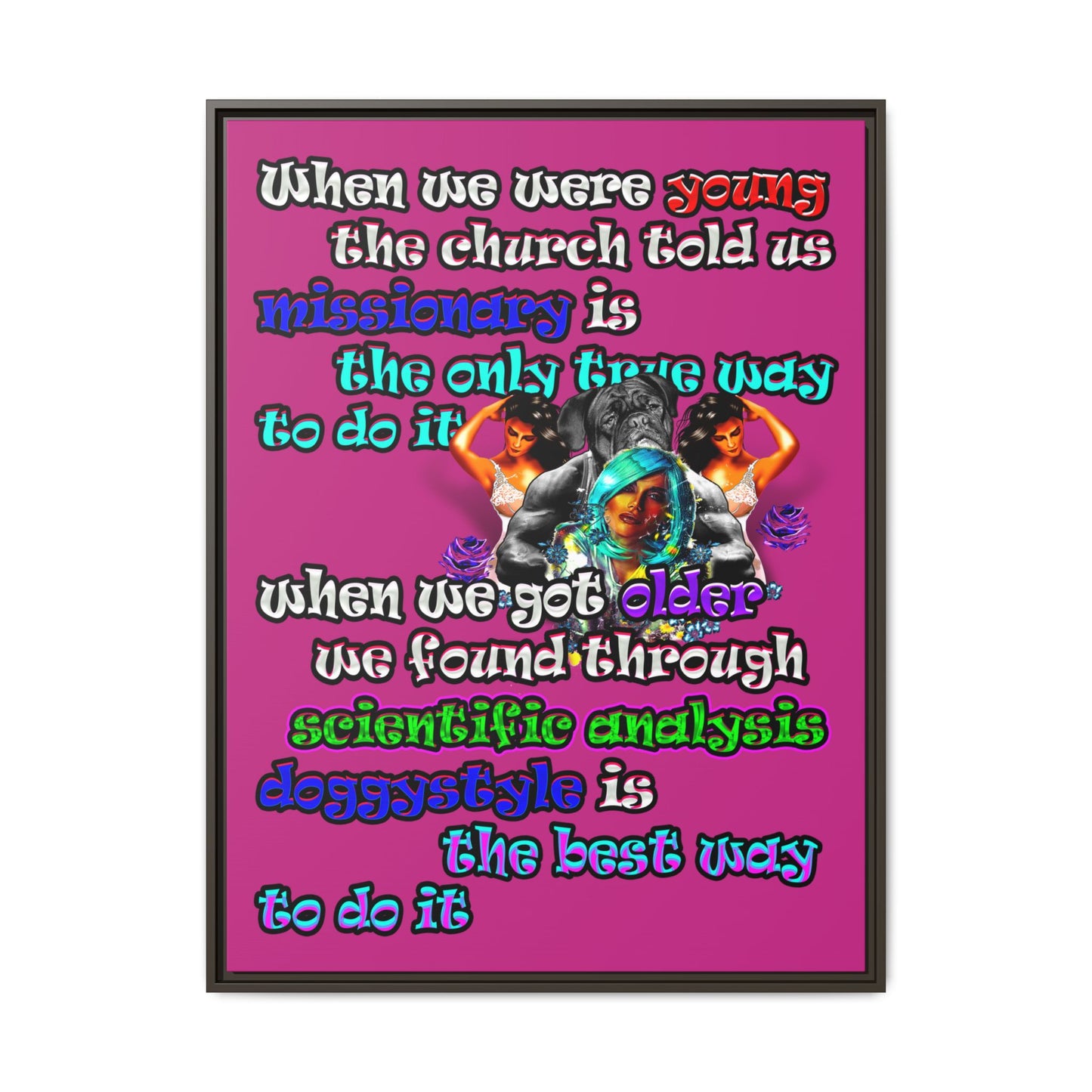 doggystyle - framed canvas art (pink)