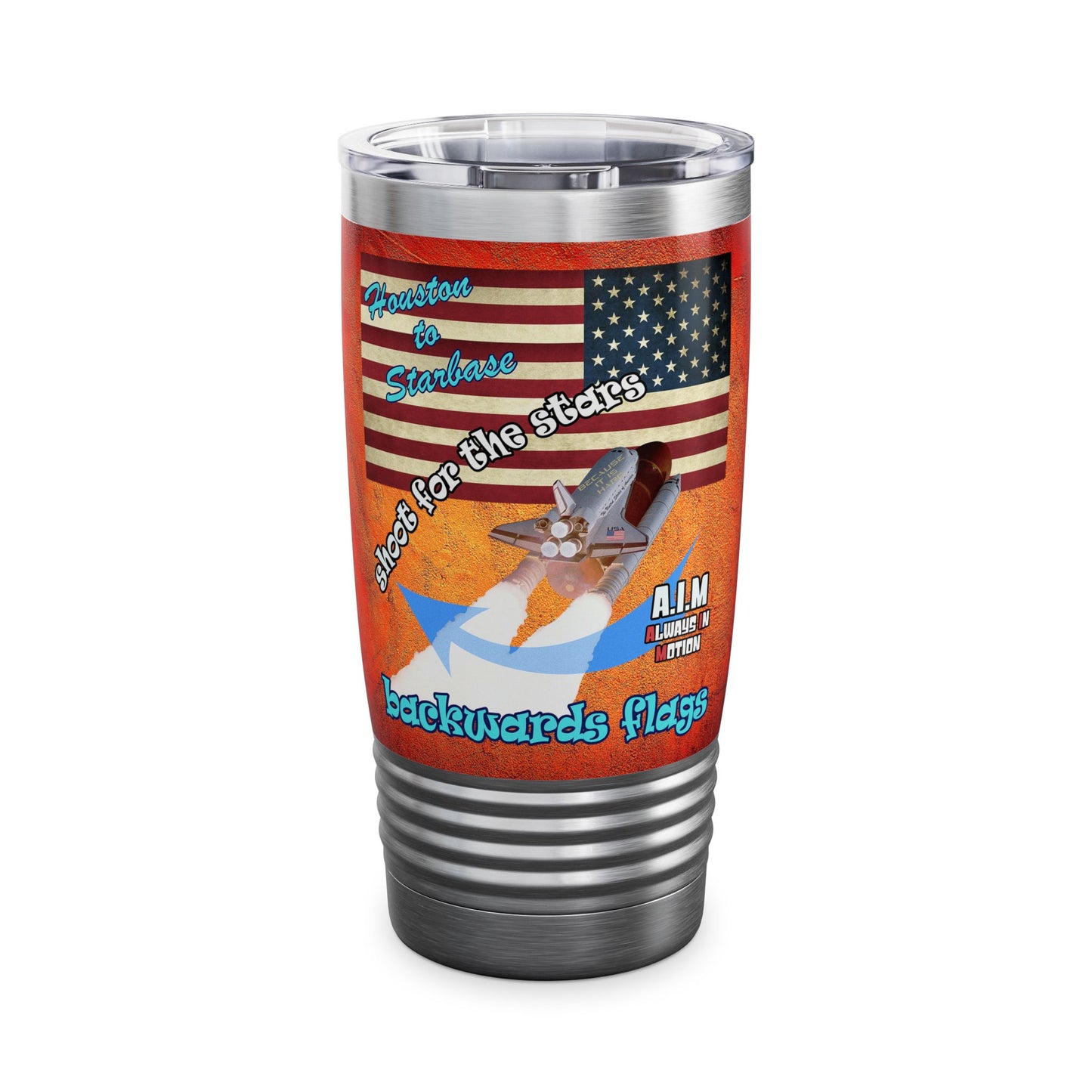 shoot for the stars - Ringneck Tumbler, 20oz (burnt orange)