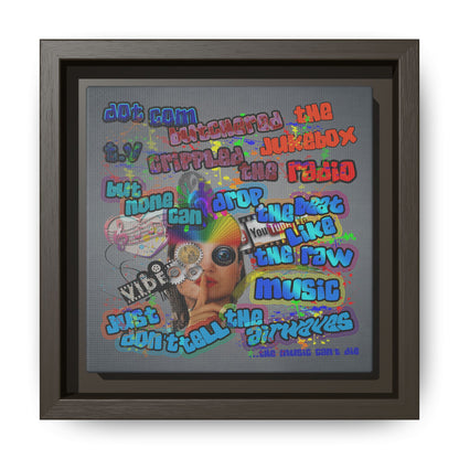 drop the beat - framed canvas art (grey-light grey)