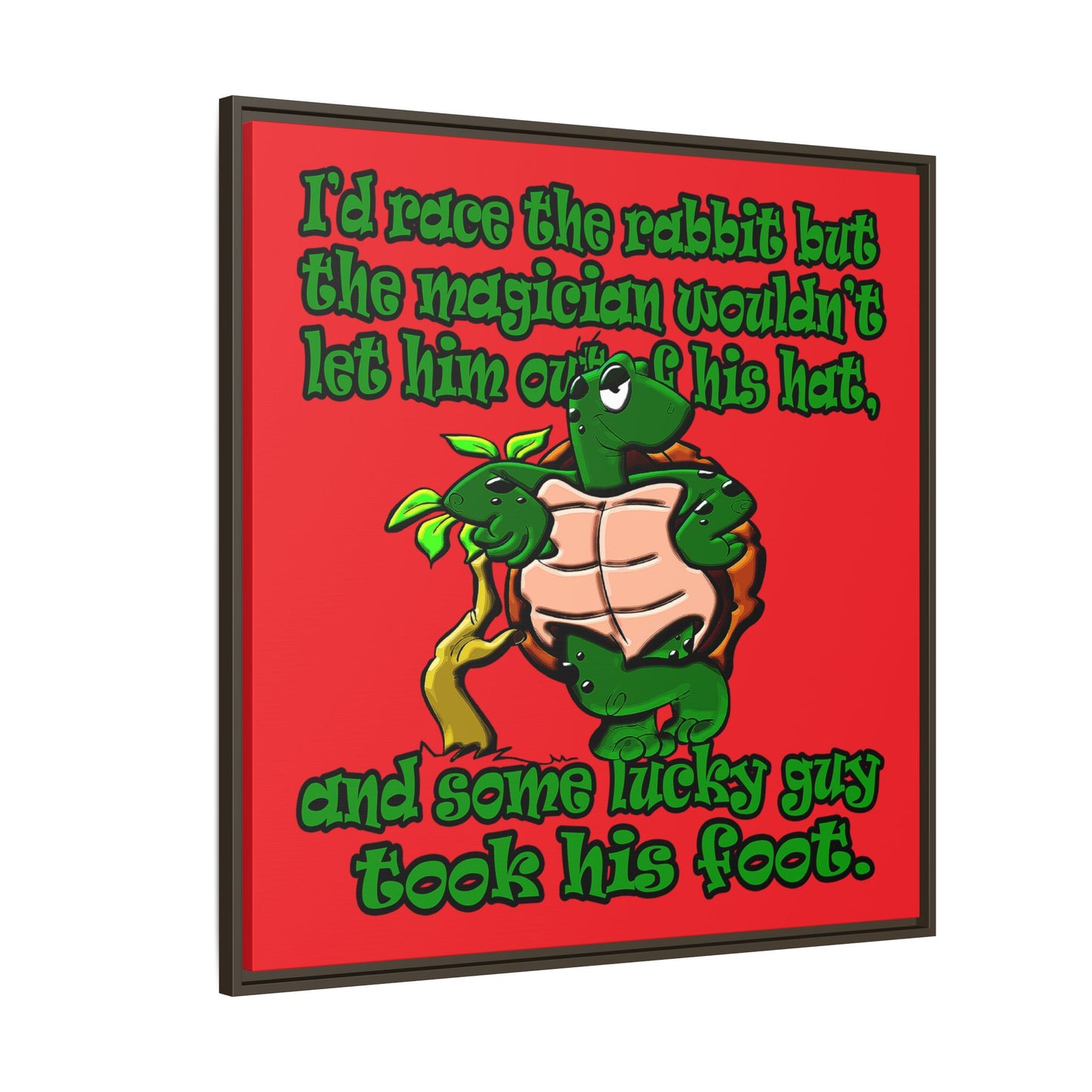 turtle race - framed canvas art (red)