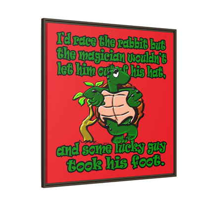 turtle race - framed canvas art (red)