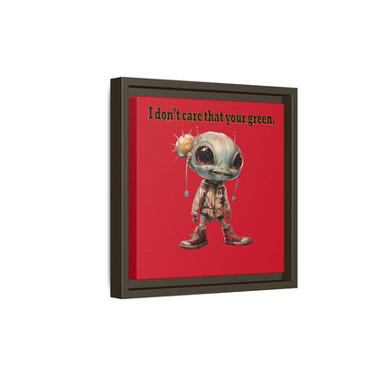I don't care that your green - framed canvas art (dark red)