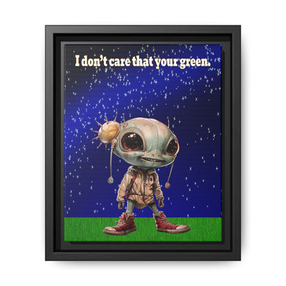 I don't care that your green - framed canvas art ('snoops' background)