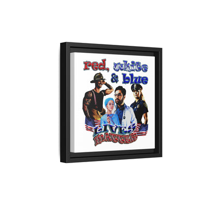 rw&b lives matter - framed canvas art (white)