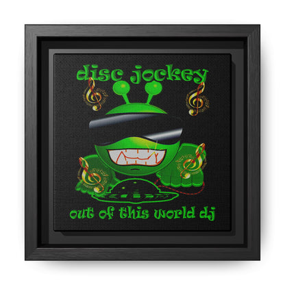 disc jockey - framed canvas art (black)