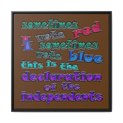 declaration of the independents - framed canvas art (brown)