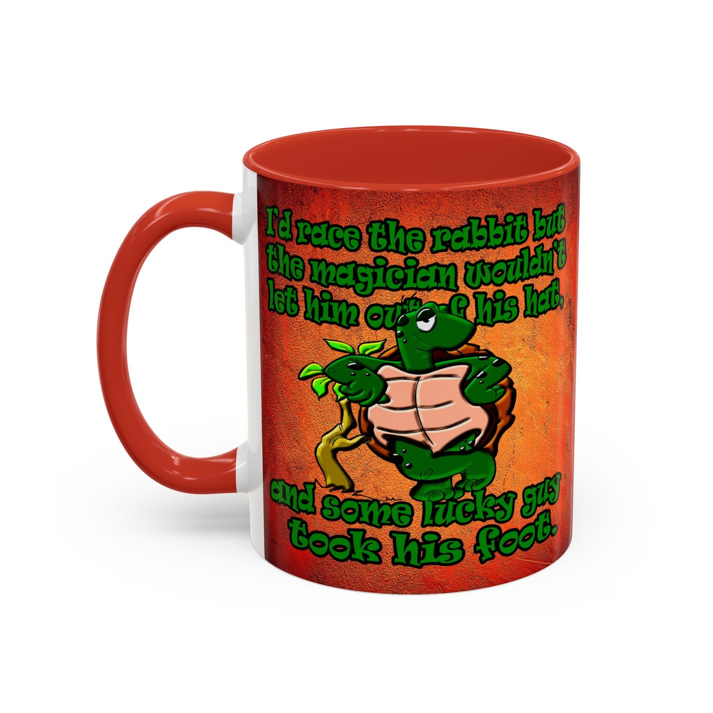 turtle race - Accent Mug (burnt orange)