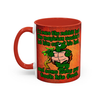 turtle race - Accent Mug (burnt orange)