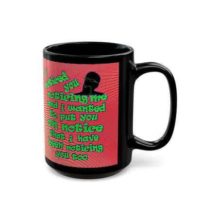 noticed you noticing - Black Mug (yellow-orange wave)