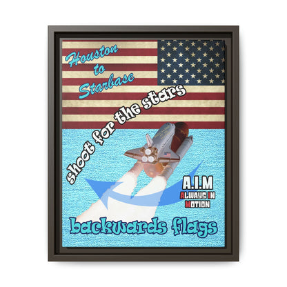 shoot for the stars - framed canvas art (faded blue)