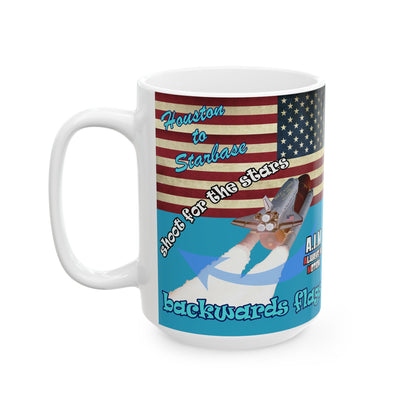 shoot for the stars - White Mug (turquoise)