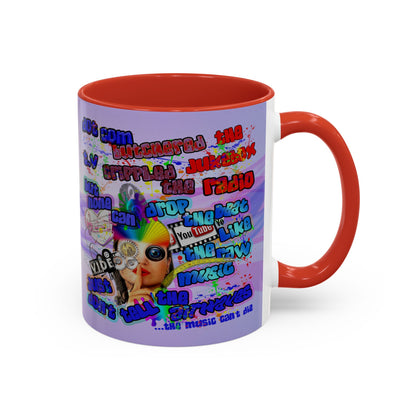 drop the beat - Accent Mug (light blue-pink wave)