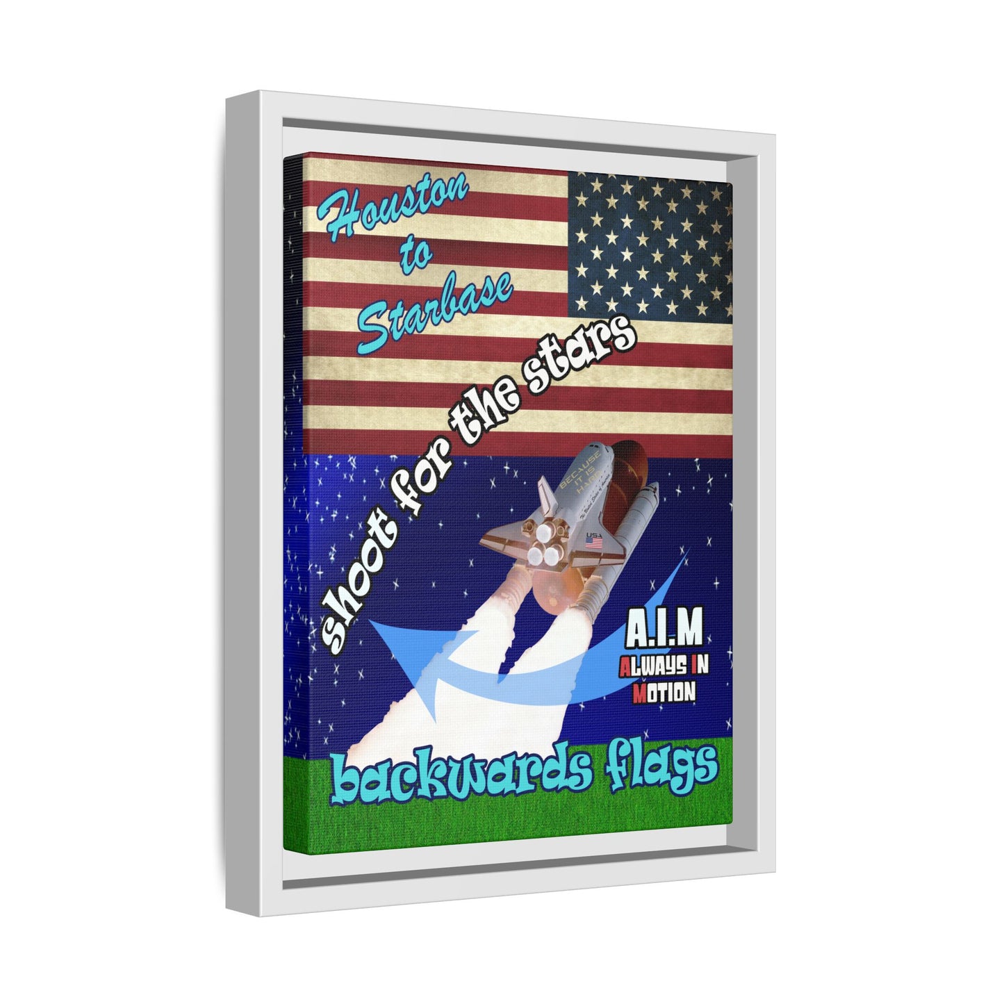 shoot for the stars - framed canvas art ('snoops' background)