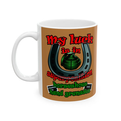 my luck - White Mug (light brown)