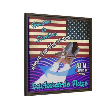 shoot for the stars - framed canvas art (purple wave)