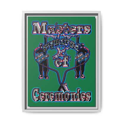 em cee squared - framed canvas art (dark green)