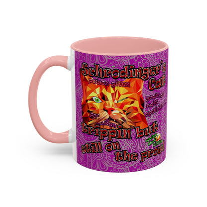 schrodinger's cat - Accent Mug (pink swirl)