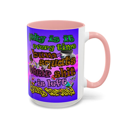 the bum's shit - Accent Mug (purple-pink wave)