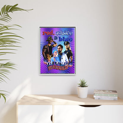 rw&b lives matter - framed canvas art (purple wave)