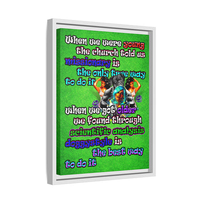 doggystyle - framed canvas art (green turf)