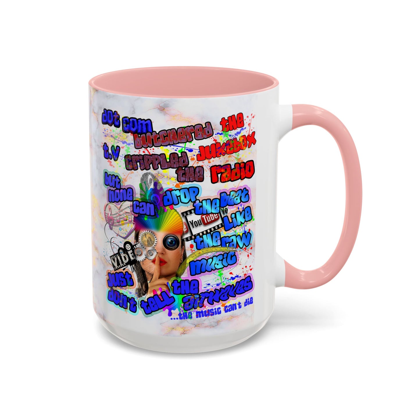 drop the beat - Accent Mug (white marble)