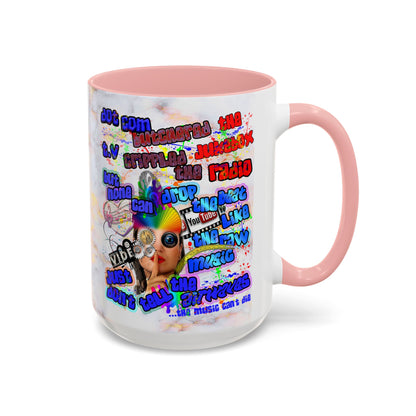 drop the beat - Accent Mug (white marble)